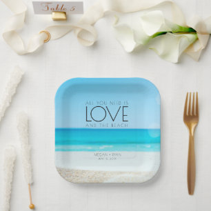 Zielstrandhochzeit Pappteller