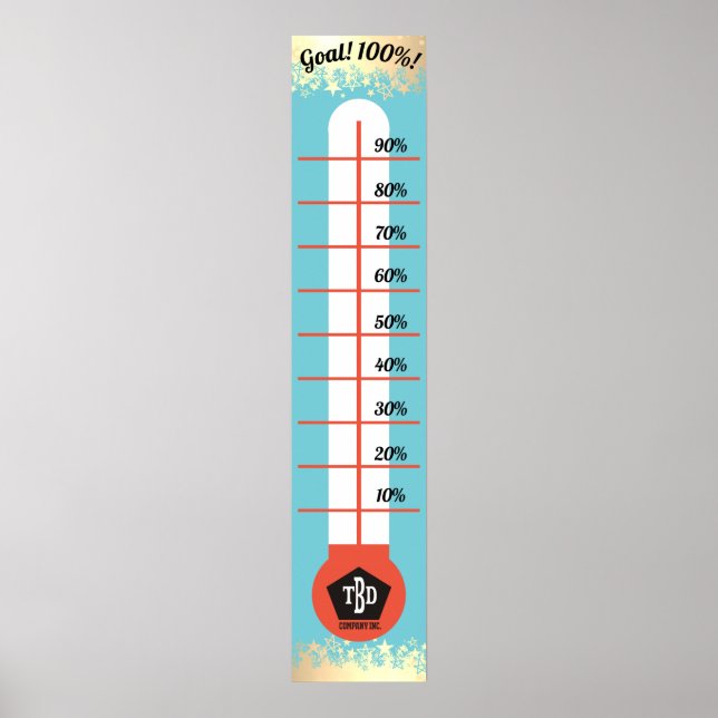 Zielthermometer Verkaufskarte der Mitarbeiter Poster (Vorne)