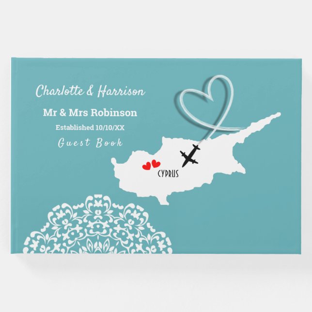 Zielzyprische Hochzeit Gästebuch (Vorderseite)