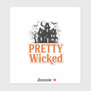 Ziemlich Böse Vintage Halloween Spukhaus-Shirt Aufkleber