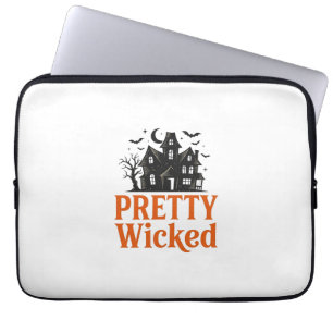 Ziemlich Böse Vintage Halloween Spukhaus-Shirt Laptopschutzhülle