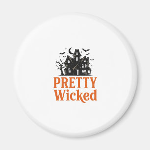 Ziemlich Böse Vintage Halloween Spukhaus-Shirt Magnet