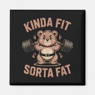 Ziemlich Fit Einigermaßen Fett - Lustiger Fitnesss Magnet