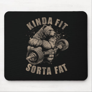 Ziemlich Fit Einigermaßen Fett - Lustiger Turnbär Mousepad
