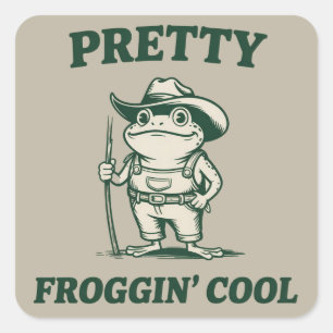 Ziemlich Froggin Cooler Frosch Kröten Meme Liebhab Quadratischer Aufkleber