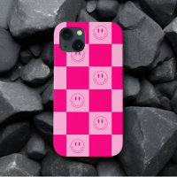Ziemlich heiß rosa Schachbrett & glückliche Smiley