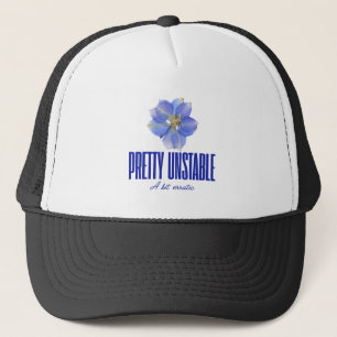 Ziemlich instabil: Blaues Blumen Statement T-Shirt Truckerkappe