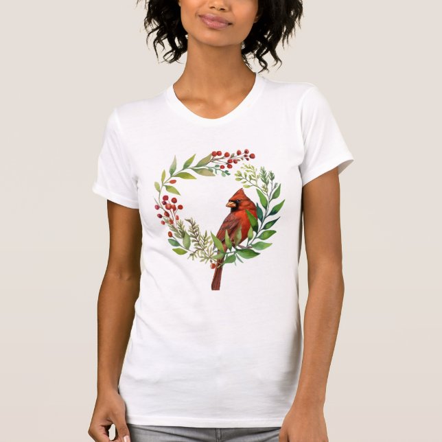 Ziemlich klassischer Kardinalroter Vogel T-Shirt (Vorderseite)