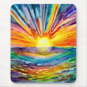 Ziemlich lebendiger farbenfroher Sonnenuntergang ü Mousepad