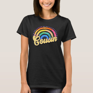 Ziemlich retro Cousin mit Regenbogen Cousin Crew T-Shirt