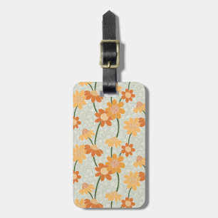 Ziemlich retro gedämpfte Blumen der 1970er Jahre Gepäckanhänger