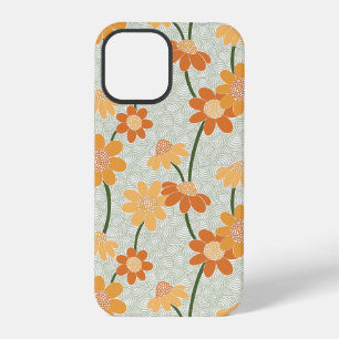 Ziemlich retro gedämpfte Blumen der 1970er Jahre iPhone 12 Pro Hülle