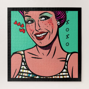 Ziemlich Retro Pop Art XOXO Puzzle