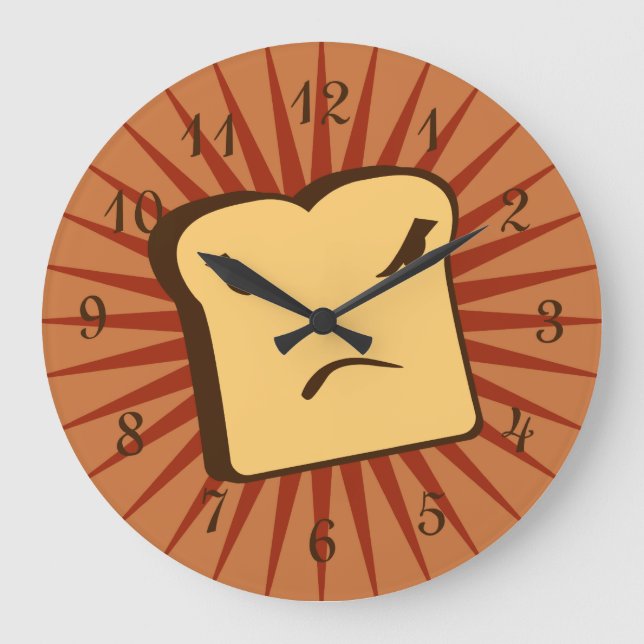 Ziemlich verärgerter Toast Große Wanduhr (Vorderseite)