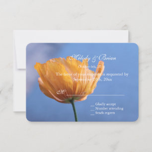 Ziemlich wilde gelbe Mohnblumen-Hochzeits-RSVP-Kar RSVP Karte