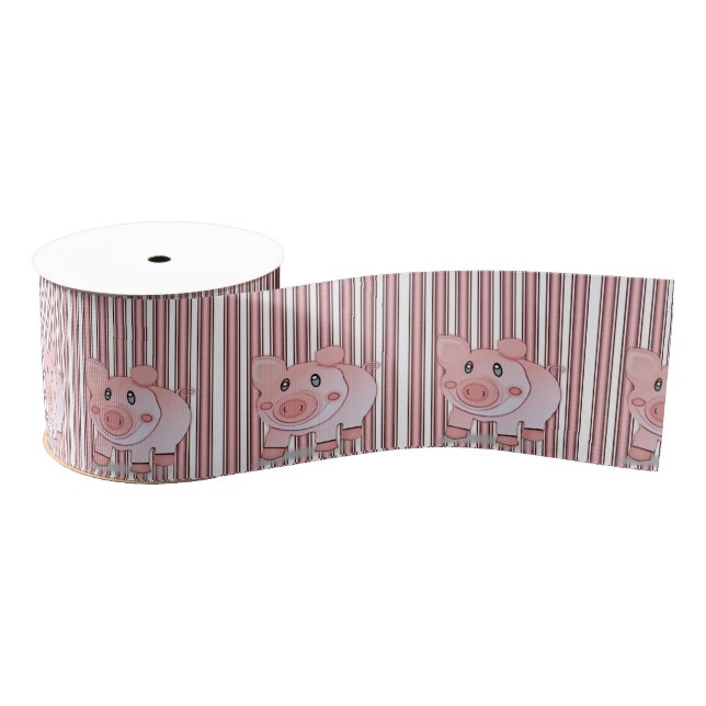 Zierband Kinder rosa Schweine Ripsband (Spule)