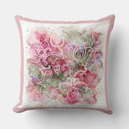 Zierbarometer und stilisierte Blütenblätter Kissen