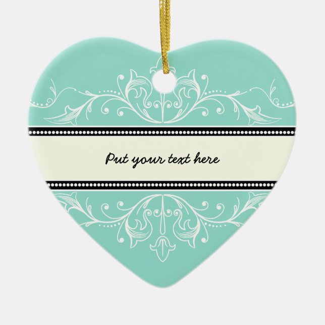 Zierbarsch, blau, weiß keramik ornament (Vorne)