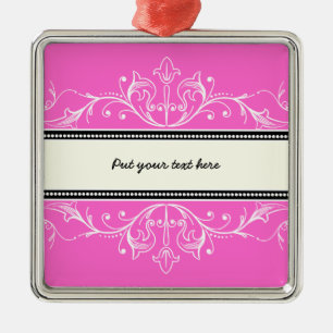 Zierbarsch, rosa silbernes ornament