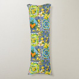 Zierblauer türkisblaue sizilianische Zitrusfliesen Seitenschläferkissen