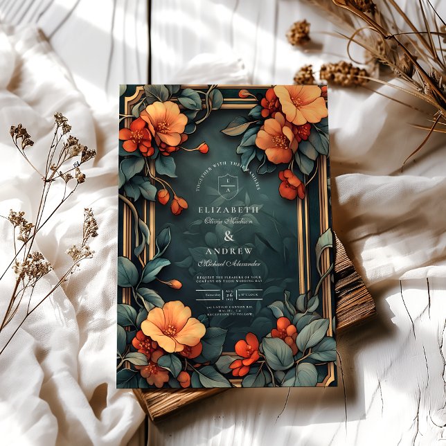 Zierblume Hochzeit Jugendstil Einladung (Von Creator hochgeladen)