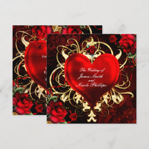 Zierblumen Schwarzes Rotes Gold Einladungen