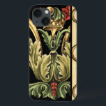 Zierblumendesign an schwarzen Grenzen Case-Mate iPhone Hülle<br><div class="desc">Ein Ziergemälde mit einem ansprechenden Blumendesign,  umgeben von schwarzen Rändern. Die Farben Grün und Rot springen dank des schwarzen Hintergrunds vom Druck ab. Wie wunderbar würde das an deiner Wand aussehen? Kaufen Sie es und erfahren Sie es!</div>