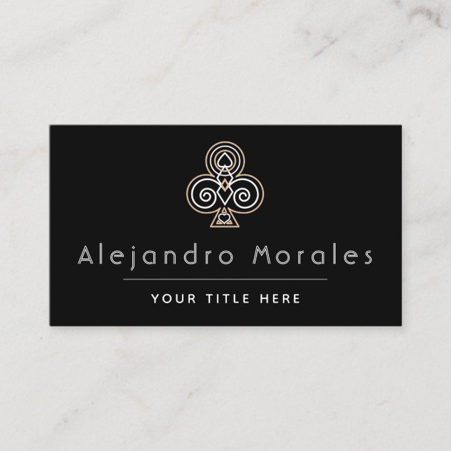 Zierclub Casino Night Poker Player Croupier Visitenkarte (Vorderseite)