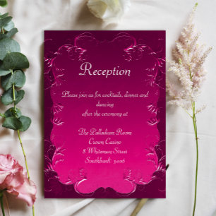 Zierdamaske-Wirbel Rosa Hochzeitssaison Begleitkarte