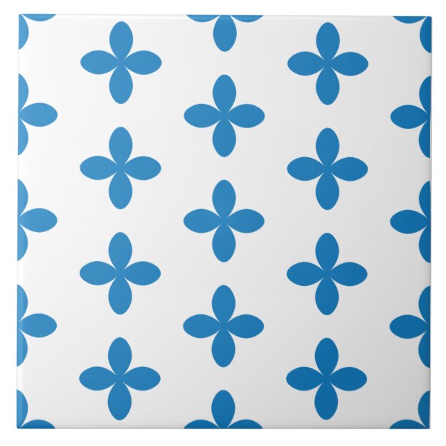 Ziergeometrisch Vintages blaues Muster. Fliese (Vorderseite)