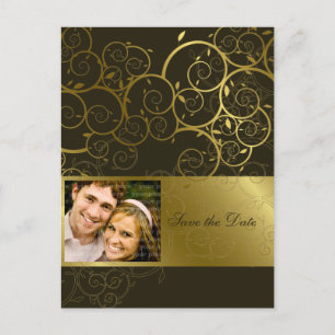 Ziergoldspirale Save the Date Postkarte