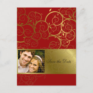 Ziergoldspirale Save the Date Postkarte