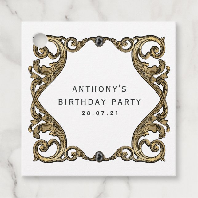 Ziergotik Vintag Geschenkanhänger (Vorderseite)