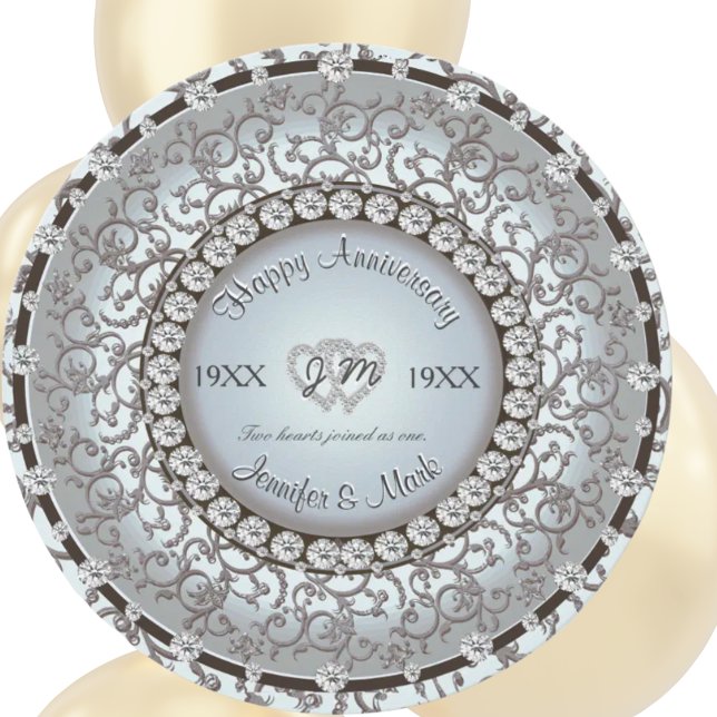 Zierjubiläum Diamond Monogram Einladung (Von Creator hochgeladen)