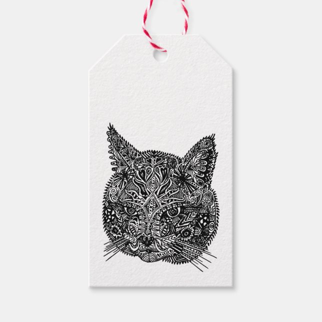 Zierkatze Geschenkanhänger (Vorderseite)