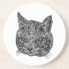 Zierkatze Kopf Sandstone Untersetzer