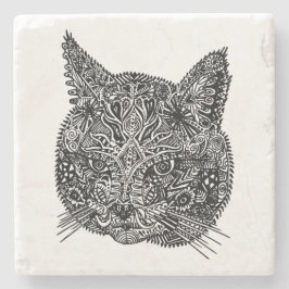 Zierkatze Kopfstein Untersetzer