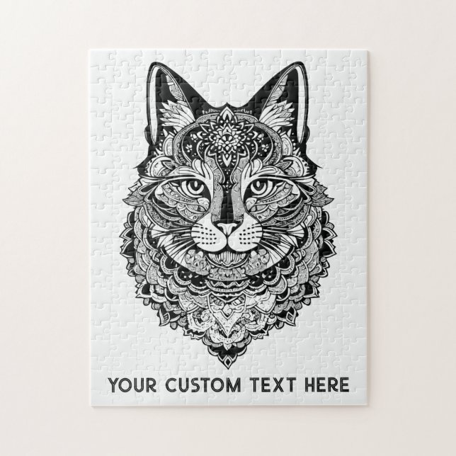Zierkatze mit benutzerdefiniertem Text Puzzle (Vertikal)