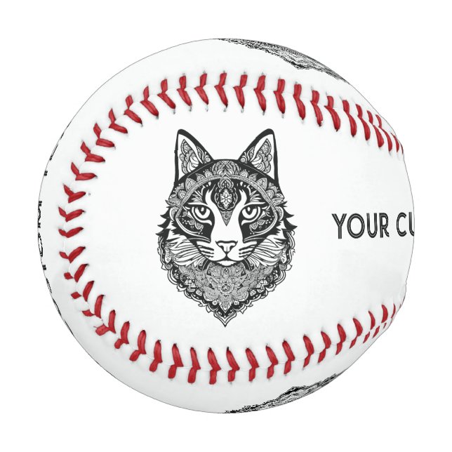 Zierkatzen im benutzerdefinierten Text Baseball (Rückseite Rechts)