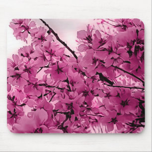 Zierkirschzweige Lila stilisiert Mousepad
