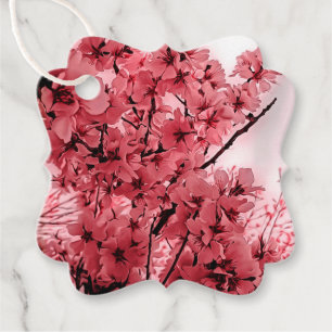 Zierkirschzweige Rosa Stilvoll Geschenkanhänger