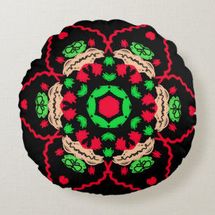 Zierkissen, gemustert rundes kissen
