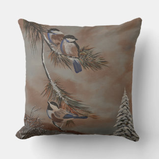 Zierkissen Wintervögel