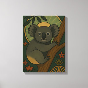 Zierkoala in Botanischer Mandala Leinwanddruck