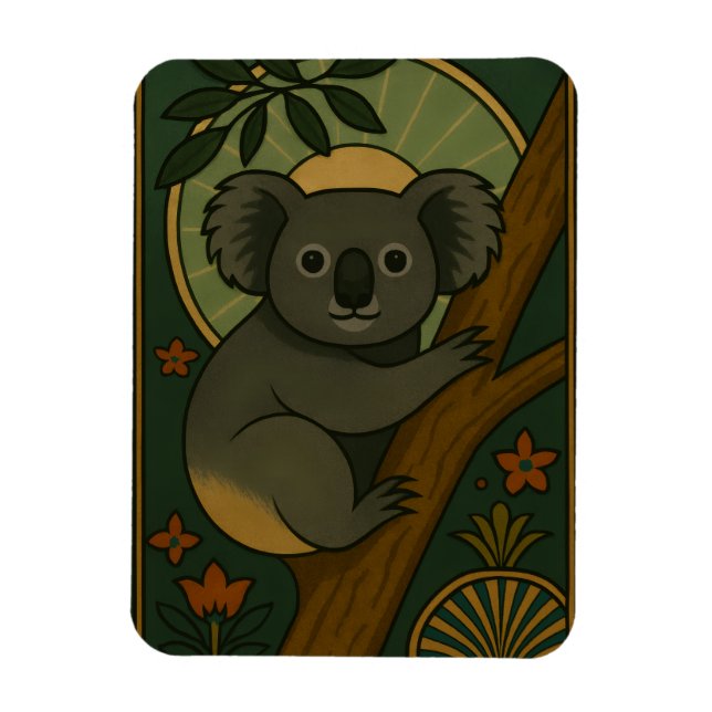 Zierkoala in Botanischer Mandala Magnet (Vertikal)