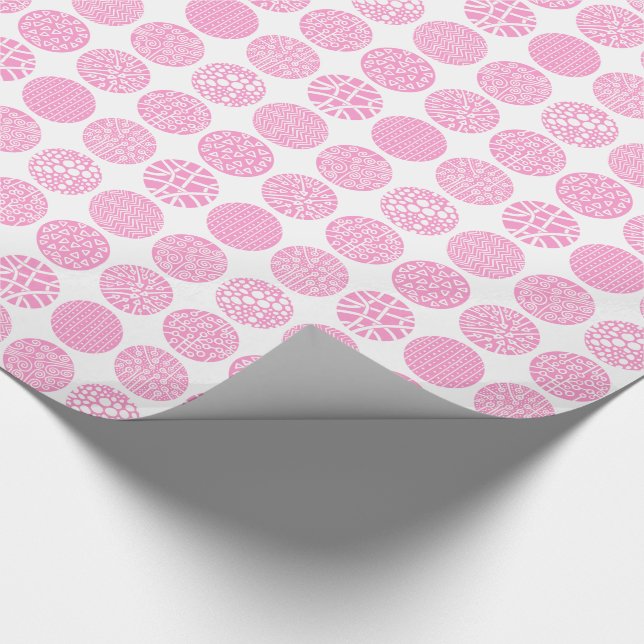 Zierkreise - Rosa und Weiß Geschenkpapier (Ecke)