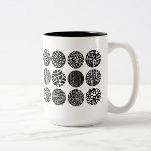 Zierkreise - Schwarz und Weiß Zweifarbige Tasse
