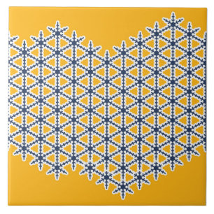 Zierlich, gelb, blau, weiß, Muster Fliese