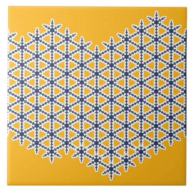 Zierlich, gelb, blau, weiß, Muster Fliese (Vorderseite)