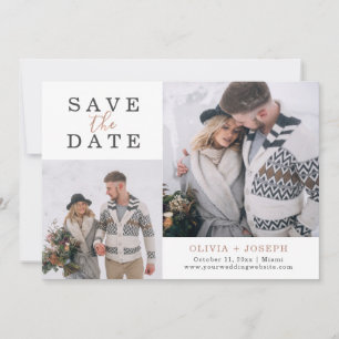 Zierlich   Zwei Fotos Hochzeit speichern das Datum Save The Date